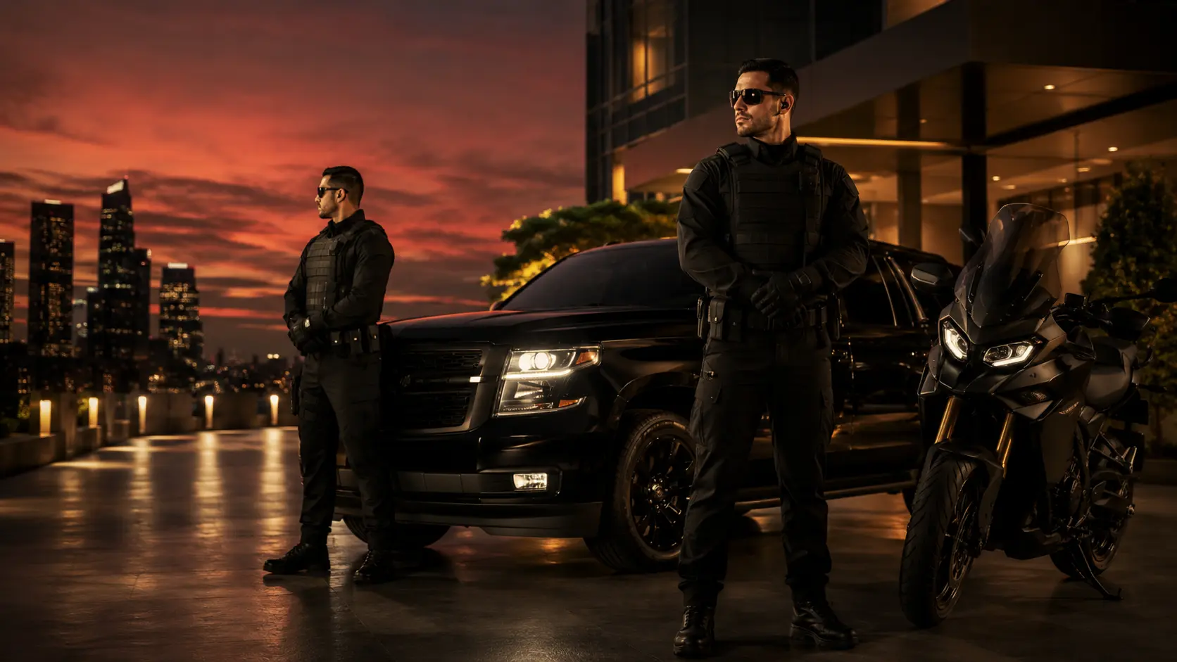 Equipo profesional de Tactical TGT Security en operación